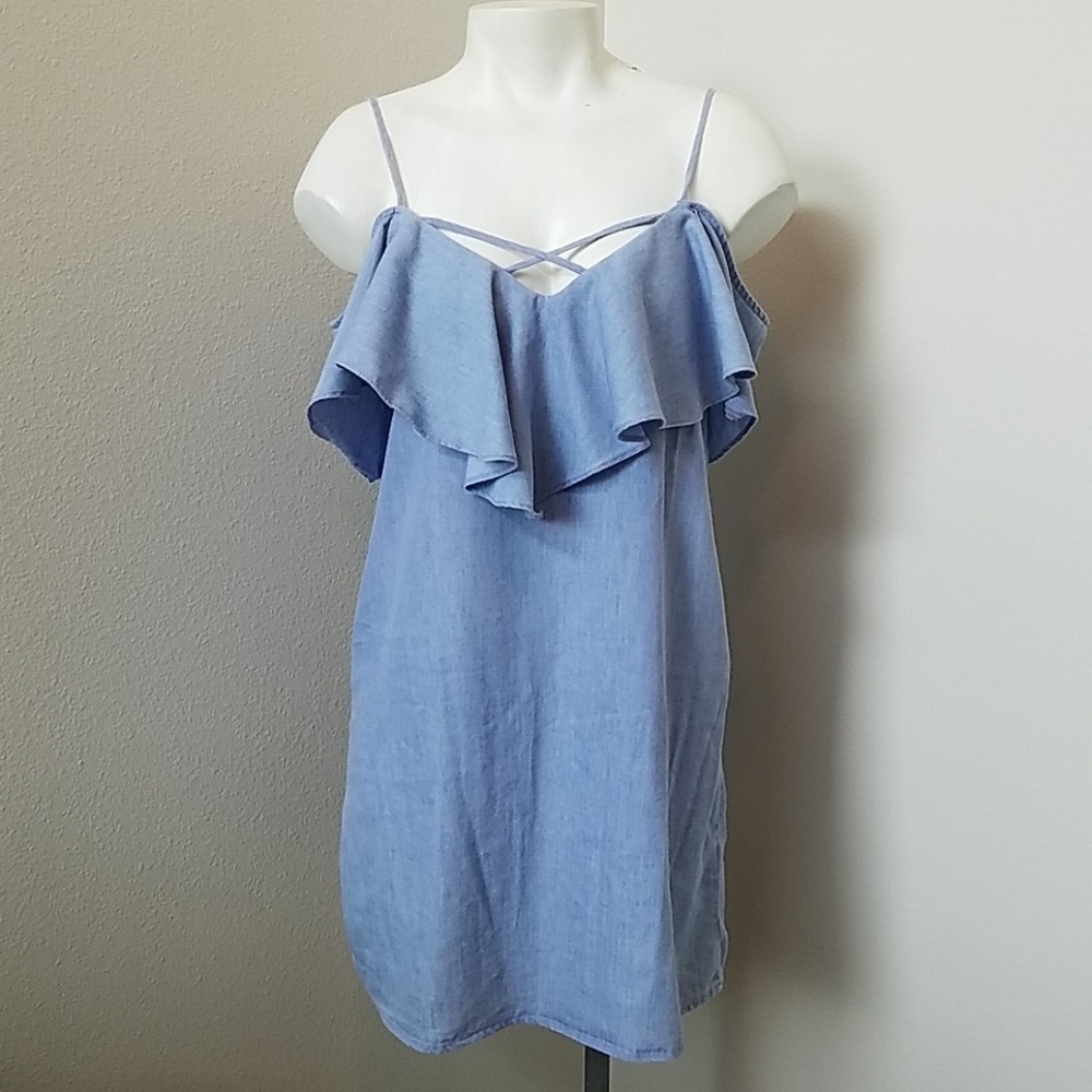 Papaya Blue Chambray Summer Dress